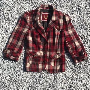 Guess , plaid blazer
